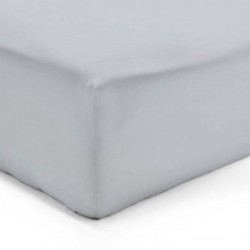 DRAP HOUSSE 180 x 200 GRIS PERLE VERTABLE PERCALE DE COTON bonnet 30 cm