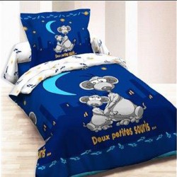 Housse de couette 2 PETITES SOURIS 140 x 200 +1 Taie 