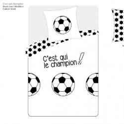 Housse de couette Football FOOT BALL CHAMPION 140 x 200 + 1 Taie  100%  Coton
