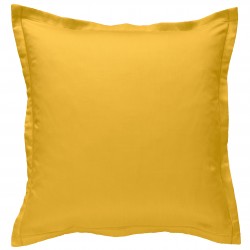 Taie d oreiller à volants  65x65 cm JAUNE SAFRAN Percale de Coton