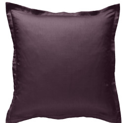 Taie d oreiller à volants  65 x 65 cm AUBERGINE Prune Percale de Coton