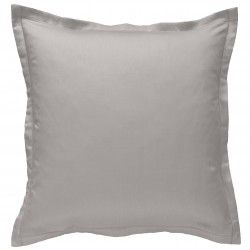 Taie d oreiller à volants  65 x 65 cm GRIS PERLE Percale de Coton