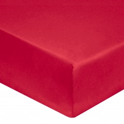 DRAP HOUSSE 180 x 200 ROUGE  VERTABLE PERCALE DE COTON bonnets 30 cm