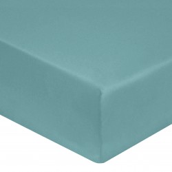 DRAP HOUSSE 180 x 200 CELADON  VERTABLE PERCALE DE COTON bonnet 30 cm