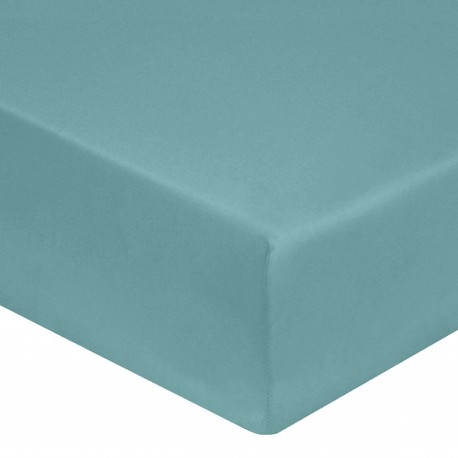 DRAP HOUSSE 180 x 200 CELADON  VERTABLE PERCALE DE COTON bonnet 30 cm