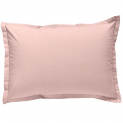 Taie d oreiller à volants  50x70 cm ROSE POUDRE Percale de Coton