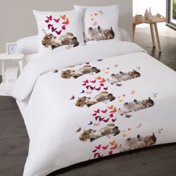 Housse de couette CHAT SWEET KITTY  200 x 200 +2 Taies Coton 100%