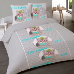 Housse de couette  CHATON Chat 240 x 220 +2 Taies  Coton