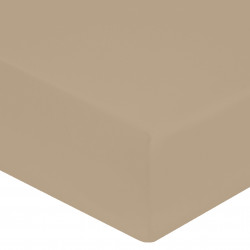DRAP HOUSSE 180 x 200 FICELLE IVOIRE VERITABLE PERCALE DE COTON bonnets 30 cm