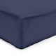 DRAP HOUSSE 180 x 200 BLEU marine VERITABLE PERCALE DE COTON bonnet 30 cm