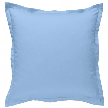 Taie d oreiller à volants  65 x 65 cm BLEU CIEL Percale de Coton