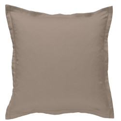 Taie d oreiller à volants  65 x 65 cm TAUPE Percale de Coton