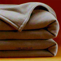 COUVERTURE POLAIRE VERITABLE 260 X 240 CHOCOLAT 350 gr norme ISO Non feu