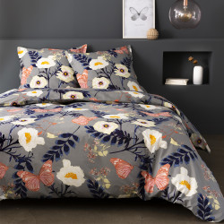 ZZXHG Parure de Lit 160x200 TêTe De Loup Art Gris, Housse de Couette  160x200 avec Fermeture Éclai, Ensemble de Literie pour Adulte Enfant avec  Parure