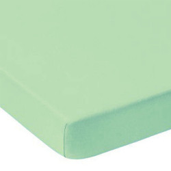 Drap Housse Jersey Coton 90 x 190 cm VERT Pale bonnet 30 cm