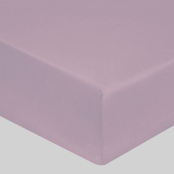 DRAP HOUSSE 160 x 200 VIOLET ICE VERITABLE PERCALE DE COTON bonnet 30 cm