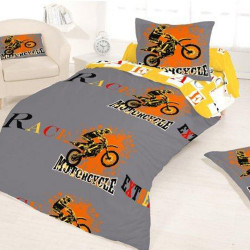 Housse de Couette 140X200cm +1 Taie MOTO CROSS