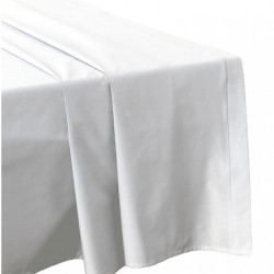 DRAP PLAT 270 x 300 BLANC Véritable Percale de coton 80 fils