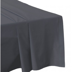 DRAP PLAT 240 x 300 GRIS ANTHRACITE Véritable Percale coton 80 fils