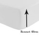 DRAP HOUSSE 140 x 190 cm BLANC VERITABLE PERCALE DE COTON Bonnet de 40 cm