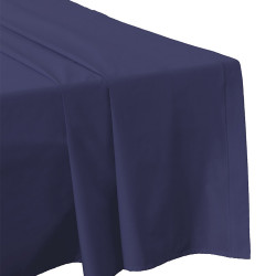 DRAP PLAT 240 x 300 BLEU MARINE  Véritable Percale coton 80 fils