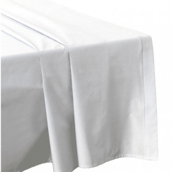 DRAP PLAT 240 x 300 BLANC Véritable Percale coton 80 fils
