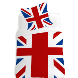 Housse de couette UK FLAG  140 x 200 + 1 Taie  100%  Coton