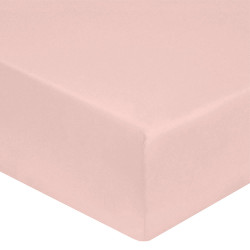 DRAP HOUSSE 90 x 200 cm ROSE Poudré  VERITABLE PERCALE DE COTON Bonnets de 30 cm