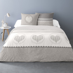 Housse de couette LA GRAVE 260 x 240 +2 Taies FLANELLE COTON