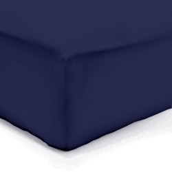 DRAP HOUSSE 90 x 200 cm MARINE VERITABLE PERCALE DE COTON Bonnets de 30 cm