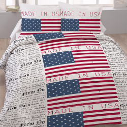 Housse de couette FLANELLE FLAG MADE in USA  240 x 220 +2 Taies