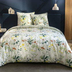 Housse de couette  240 x 220 cm +2 Taies ALOE véritable Percale de Coton PRESTIGE