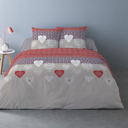 Housse de couette NATY 200 x 200 +2 Taies FLANELLE Coton