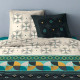 Housse de couette   240 x 220 +2 Taies ART DECO 23 Turquoise Coton Supérieur