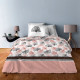Housse de couette   240 x 220 +2 Taies GINKGO 23 ROSE et NOIR Coton Supérieur