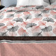 Housse de couette   240 x 220 +2 Taies GINKGO 23 ROSE et NOIR Coton Supérieur