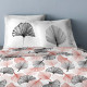 Housse de couette   240 x 220 +2 Taies GINKGO 23 ROSE et NOIR Coton Supérieur