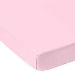 Drap Housse 160 x 200 cm  ROSE PALE Sim Coton Bonnet de 25 cm