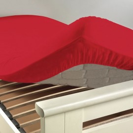 Drap Housse 160 x 200 cm COQUELICOT Rouge bonnet de 27 cm Coton sim