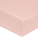 DRAP HOUSSE 140 x 200 cm ROSE POUDRE VERITABLE PERCALE DE COTON Bonnets de 30 cm