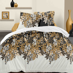 Housse de couette JUNGLE TAUPE et Marron 140 x 200 + 1 Taie  1 place 100%  Coton