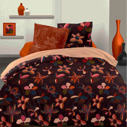 Housse de couette   240 x 220 +2 Taies Orchidée Prune  Coton Supérieur