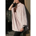 PONCHO PLAID douceur VIEUX ROSE Ultra chaud 280 gr 80 x 80 cm Microfibre grand luxe
