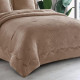 COUVRE-LIT EDREDON  Méga douceur TAUPE 240 x 220 cm + 2 Housses d'oreillers 60x60 cm