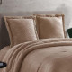 COUVRE-LIT EDREDON  Méga douceur TAUPE 240 x 220 cm + 2 Housses d'oreillers 60x60 cm