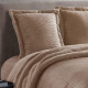 COUVRE-LIT EDREDON  Méga douceur TAUPE 240 x 220 cm + 2 Housses d'oreillers 60x60 cm