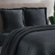 COUVRE-LIT EDREDON  Méga douceur Anthracite 240 x 220 cm + 2 Housses d'oreillers 60x60 cm
