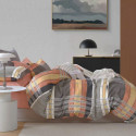 Housse de couette  240 x 220 cm +2 Taies A-23-09 Taupe Saumon véritable Percale de Coton en déstockage