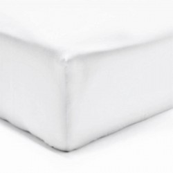 DRAP HOUSSE 140 x 190 cm BLANC déstock Coton 57 fils Bonnets de 27 cm