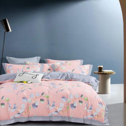 Housse de couette   240 x 220 +2 Taies EUCALYPTUS ROSE  Coton Supérieur